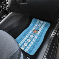 Fiji Day 1970 Car Mats For Fiji Ever Fiji Tapa Pattern Blue LT14 - Polynesian Pride