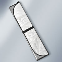 Tonga White Sunday Auto Sun Shade Fakame Tongan Ngatu Turtle LT14 - Polynesian Pride