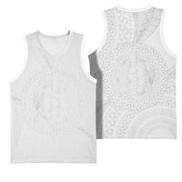 Tonga White Sunday Basketball Jersey Fakame Tongan Ngatu Turtle LT14 - Polynesian Pride