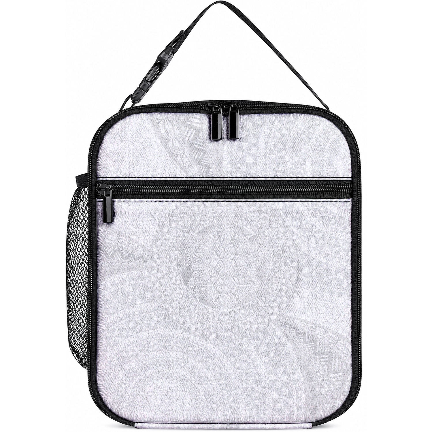 Tonga White Sunday Lunch Bag Fakame Tongan Ngatu Turtle LT14 10.2 × 8.3 × 4.3 inch White - Polynesian Pride