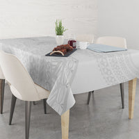 Tonga White Sunday Tablecloth Fakame Tongan Ngatu Turtle LT14 - Polynesian Pride