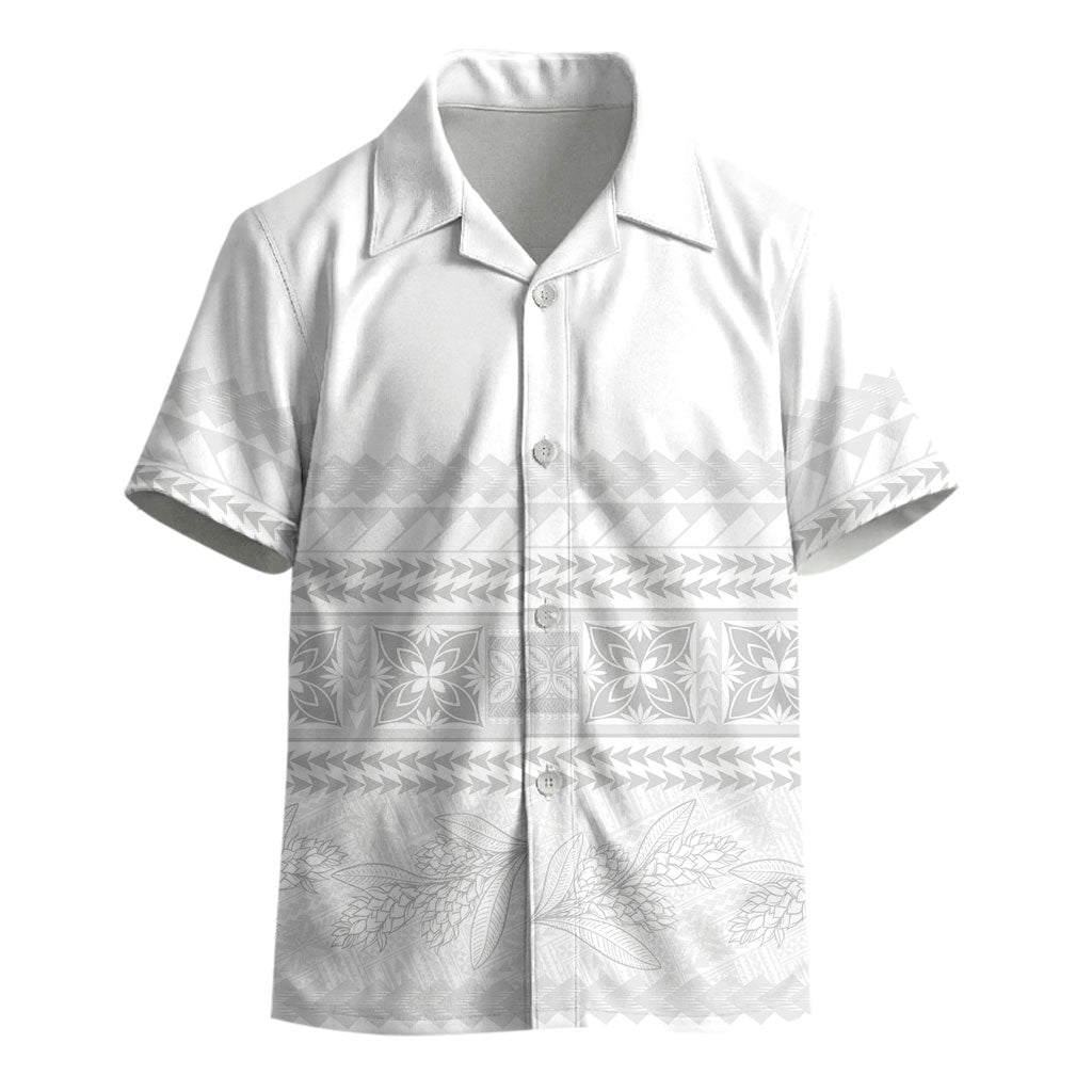 Samoa White Sunday Kid Hawaiian Shirt Lotu Tamaiti Samoan Siapo Teuila Flowers LT14 - Polynesian Pride