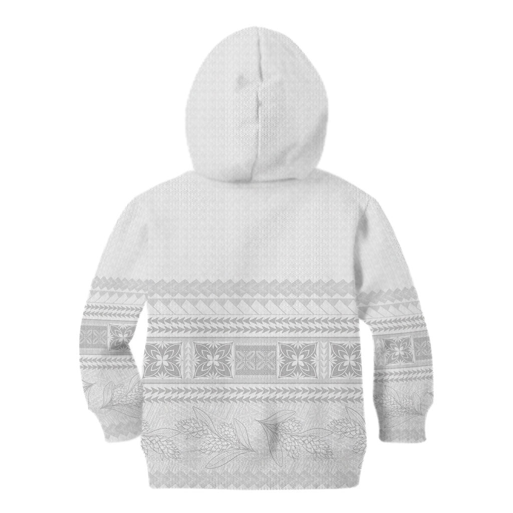 Samoa White Sunday Kid Hoodie Lotu Tamaiti Samoan Siapo Teuila Flowers LT14 - Polynesian Pride
