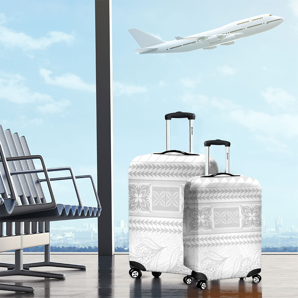 Samoa White Sunday Luggage Cover Lotu Tamaiti Samoan Siapo Teuila Flowers LT14 - Polynesian Pride