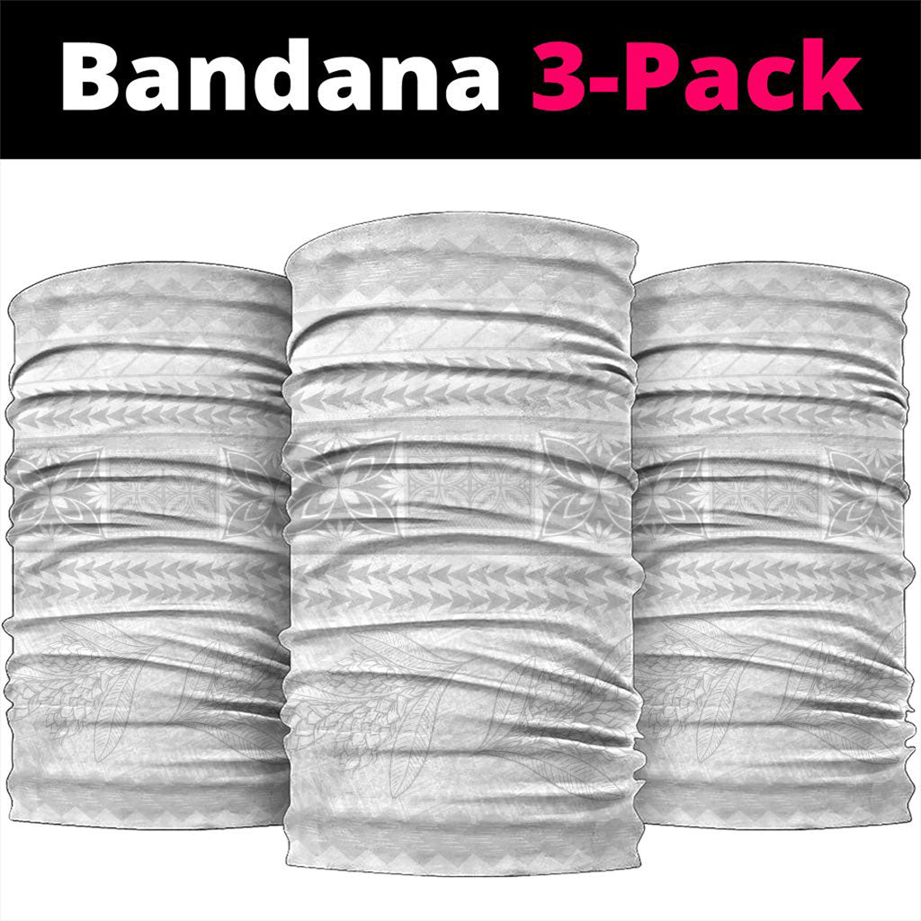 Samoa White Sunday Neck Gaiter Lotu Tamaiti Samoan Siapo Teuila Flowers LT14 package One Size: 25*50cm White - Polynesian Pride
