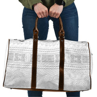 Samoa White Sunday Travel Bag Lotu Tamaiti Samoan Siapo Teuila Flowers LT14 White - Polynesian Pride