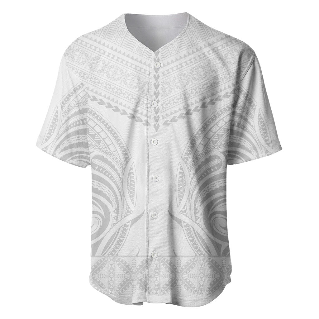 Niue White Sunday Baseball Jersey Aho Tapu Fanau Hiapo Pattern LT14 White - Polynesian Pride