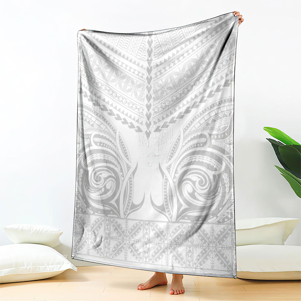 Niue White Sunday Blanket Aho Tapu Fanau Hiapo Pattern LT14 - Polynesian Pride