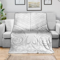 Niue White Sunday Blanket Aho Tapu Fanau Hiapo Pattern LT14 - Polynesian Pride