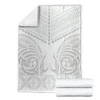 Niue White Sunday Blanket Aho Tapu Fanau Hiapo Pattern LT14 - Polynesian Pride