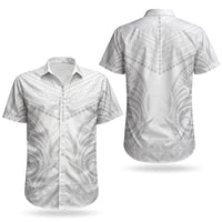 Niue White Sunday Couples Matching Mermaid Dress and Hawaiian Shirt Aho Tapu Fanau Hiapo Pattern LT14 - Polynesian Pride