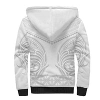 Niue White Sunday Sherpa Hoodie Aho Tapu Fanau Hiapo Pattern LT14 - Polynesian Pride