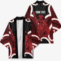 Whero Aotearoa Atua Tumatauenga Personalised Kimono Maori God Of War Tiki With Taiaha LT14 - Polynesian Pride