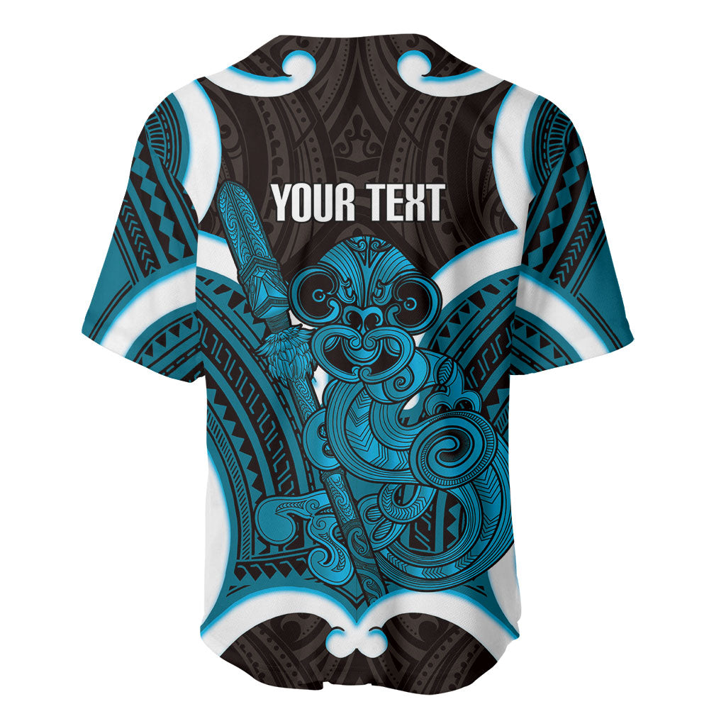 Kikorangi Aotearoa Atua Tumatauenga Personalised Baseball Jersey Maori God Of War Tiki With Taiaha LT14 - Polynesian Pride
