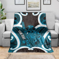 Kikorangi Aotearoa Atua Tumatauenga Personalised Blanket Maori God Of War Tiki With Taiaha LT14 - Polynesian Pride