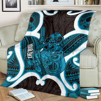 Kikorangi Aotearoa Atua Tumatauenga Personalised Blanket Maori God Of War Tiki With Taiaha LT14 - Polynesian Pride