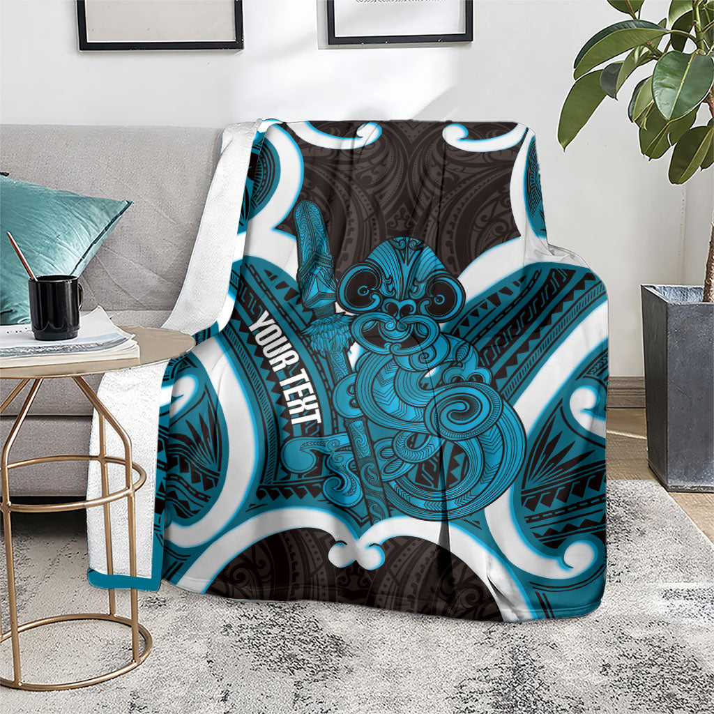 Kikorangi Aotearoa Atua Tumatauenga Personalised Blanket Maori God Of War Tiki With Taiaha LT14 - Polynesian Pride