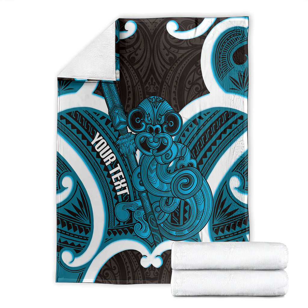 Kikorangi Aotearoa Atua Tumatauenga Personalised Blanket Maori God Of War Tiki With Taiaha LT14 - Polynesian Pride