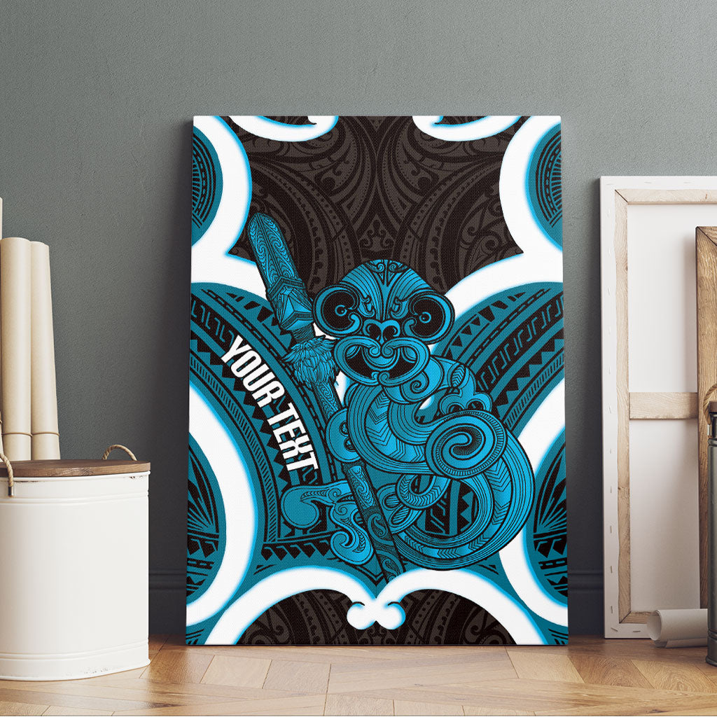 Kikorangi Aotearoa Atua Tumatauenga Personalised Canvas Wall Art Maori God Of War Tiki With Taiaha LT14 - Polynesian Pride
