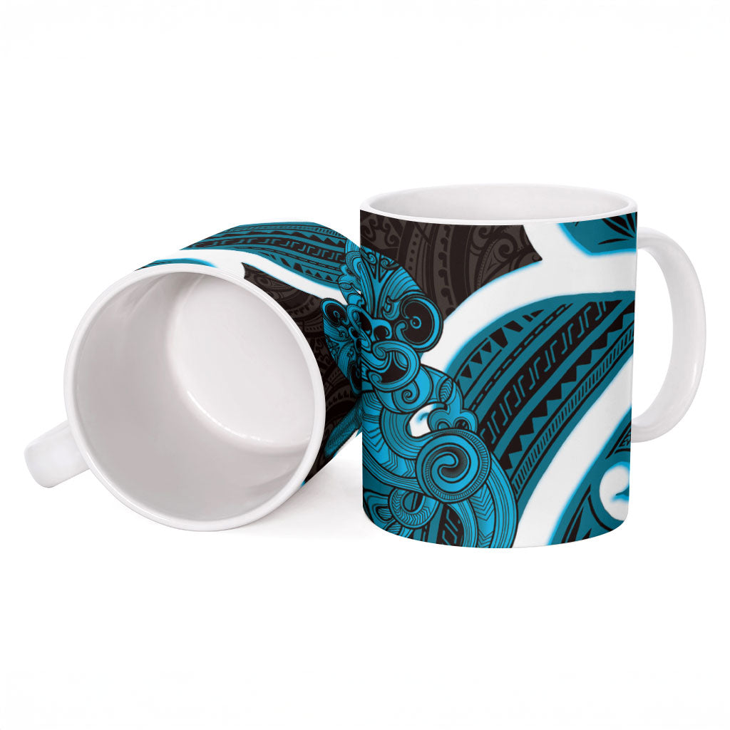 Kikorangi Aotearoa Atua Tumatauenga Ceramic Mug Maori God Of War Tiki With Taiaha LT14 - Polynesian Pride