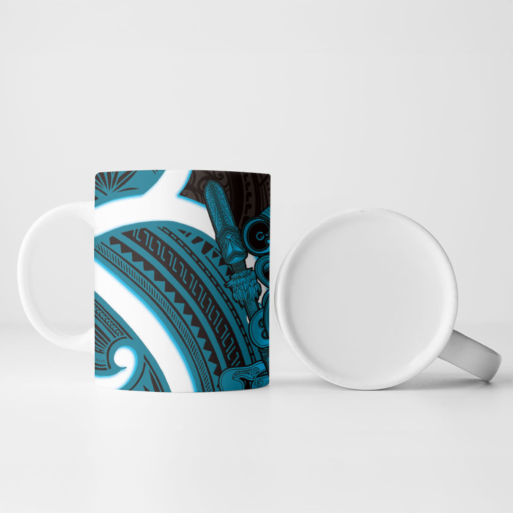 Kikorangi Aotearoa Atua Tumatauenga Ceramic Mug Maori God Of War Tiki With Taiaha LT14 - Polynesian Pride