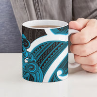Kikorangi Aotearoa Atua Tumatauenga Ceramic Mug Maori God Of War Tiki With Taiaha LT14 - Polynesian Pride
