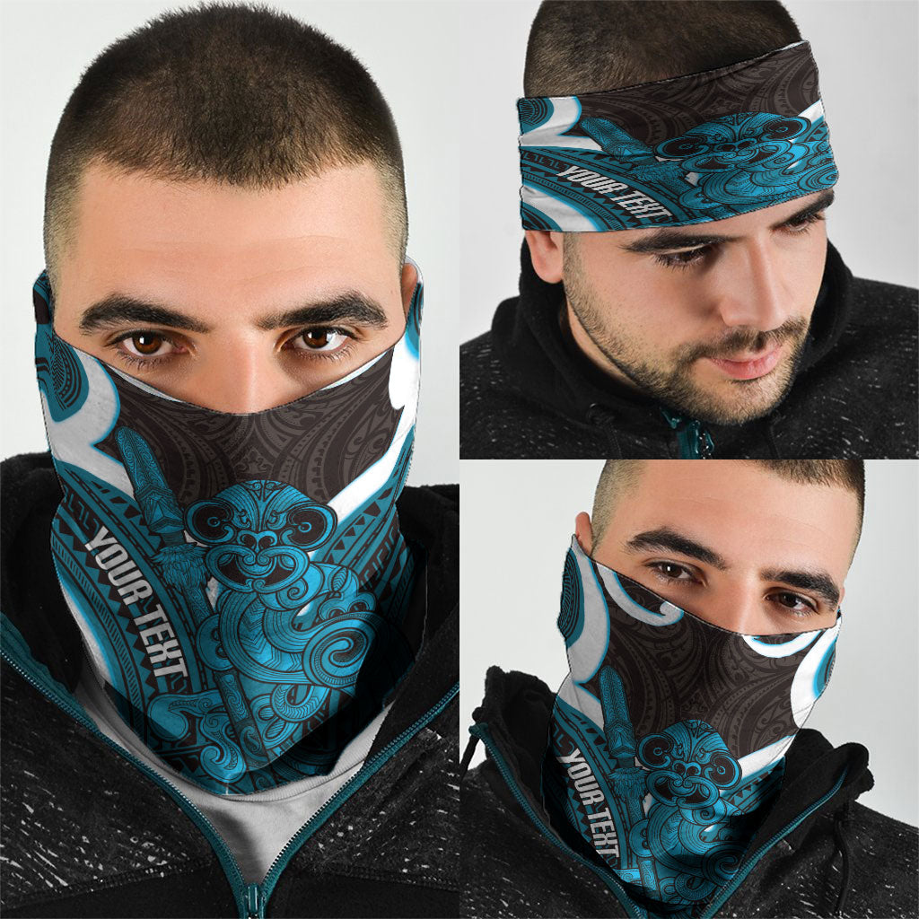 Kikorangi Aotearoa Atua Tumatauenga Personalised Neck Gaiter Maori God Of War Tiki With Taiaha LT14 - Polynesian Pride