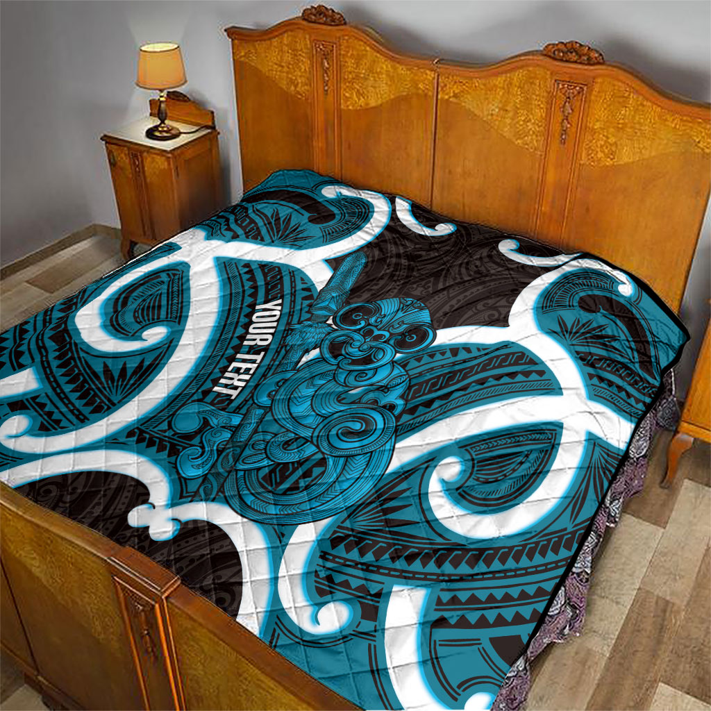 Kikorangi Aotearoa Atua Tumatauenga Personalised Quilt Maori God Of War Tiki With Taiaha LT14 - Polynesian Pride