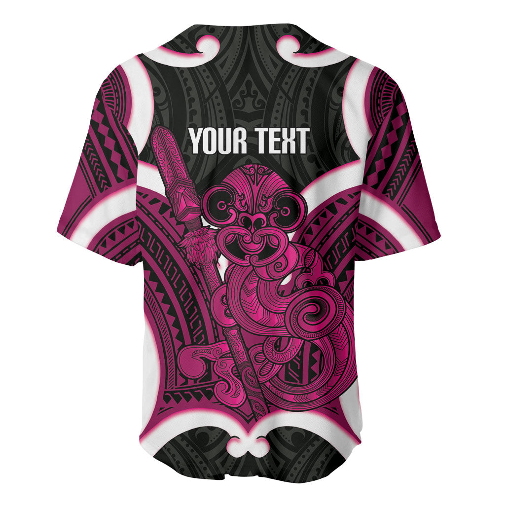 Mawhero Aotearoa Atua Tumatauenga Personalised Baseball Jersey Maori God Of War Tiki With Taiaha LT14 - Polynesian Pride