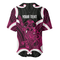 Mawhero Aotearoa Atua Tumatauenga Personalised Baseball Jersey Maori God Of War Tiki With Taiaha LT14 - Polynesian Pride