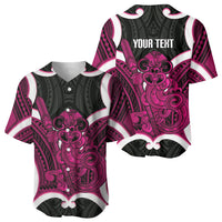 Mawhero Aotearoa Atua Tumatauenga Personalised Baseball Jersey Maori God Of War Tiki With Taiaha LT14 - Polynesian Pride