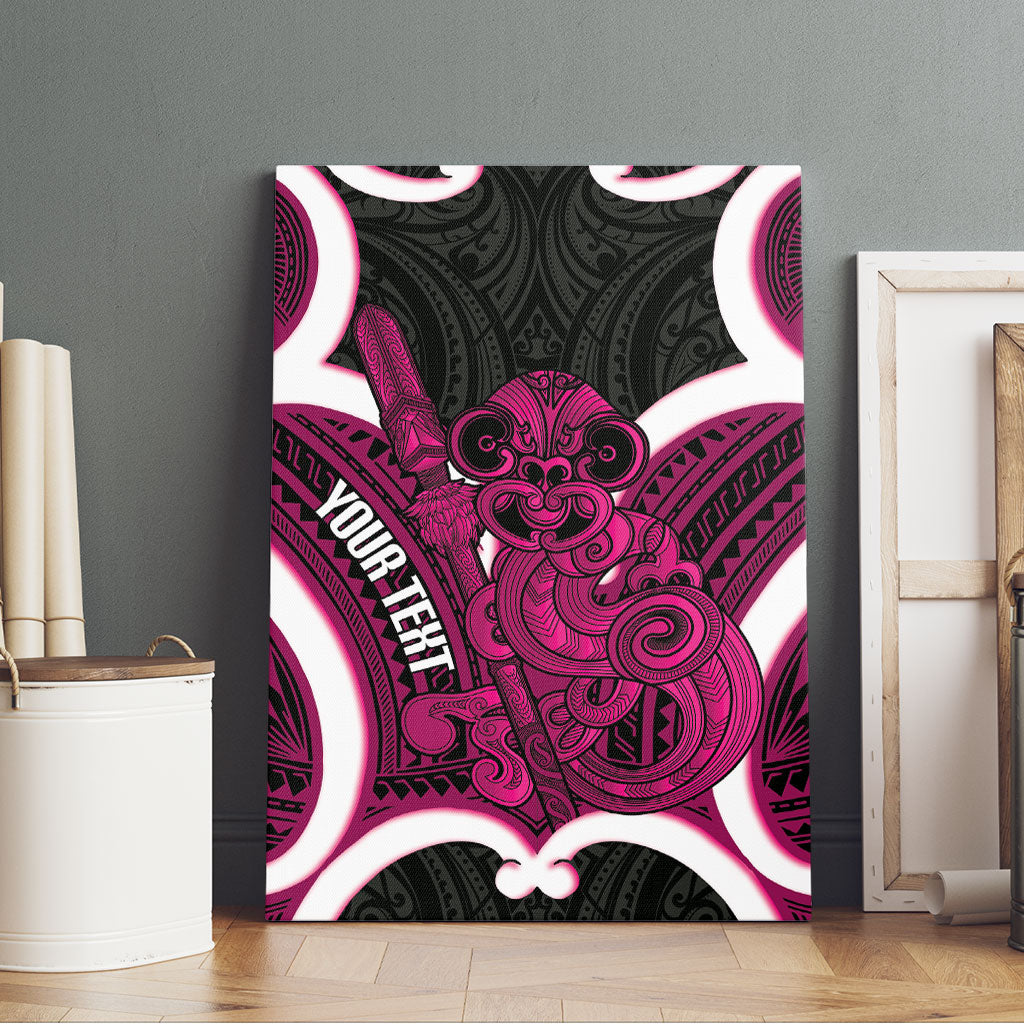 Mawhero Aotearoa Atua Tumatauenga Personalised Canvas Wall Art Maori God Of War Tiki With Taiaha LT14 - Polynesian Pride