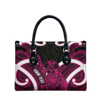 Mawhero Aotearoa Atua Tumatauenga Personalised Leather Bag Maori God Of War Tiki With Taiaha LT14 - Polynesian Pride