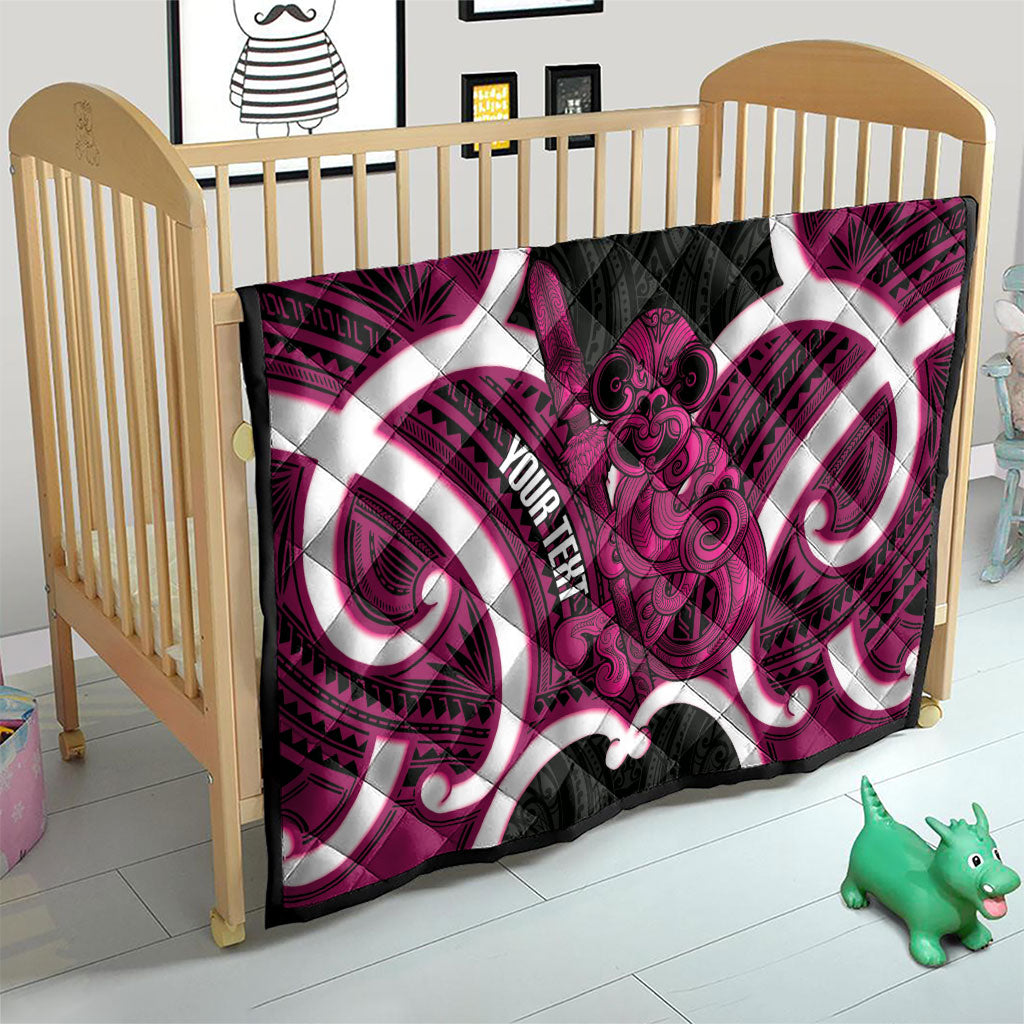 Mawhero Aotearoa Atua Tumatauenga Personalised Quilt Maori God Of War Tiki With Taiaha LT14 - Polynesian Pride