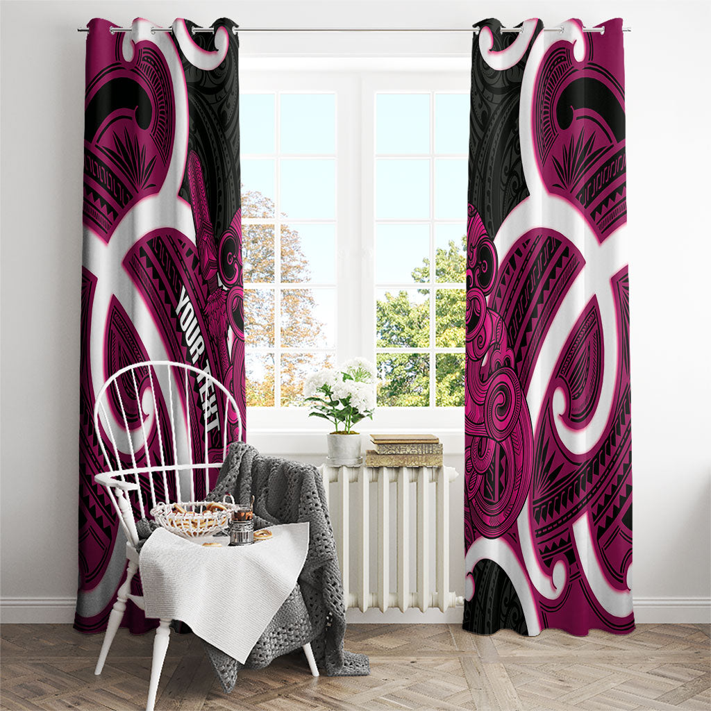 Mawhero Aotearoa Atua Tumatauenga Personalised Window Curtain Maori God Of War Tiki With Taiaha LT14 - Polynesian Pride