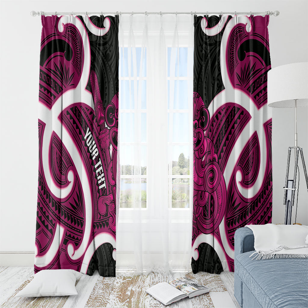 Mawhero Aotearoa Atua Tumatauenga Personalised Window Curtain Maori God Of War Tiki With Taiaha LT14 - Polynesian Pride