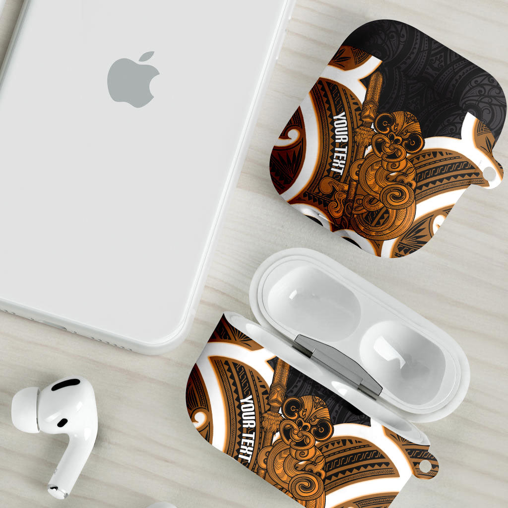 Karaka Aotearoa Atua Tumatauenga Personalised AirPods Case Maori God Of War Tiki With Taiaha LT14 - Polynesian Pride