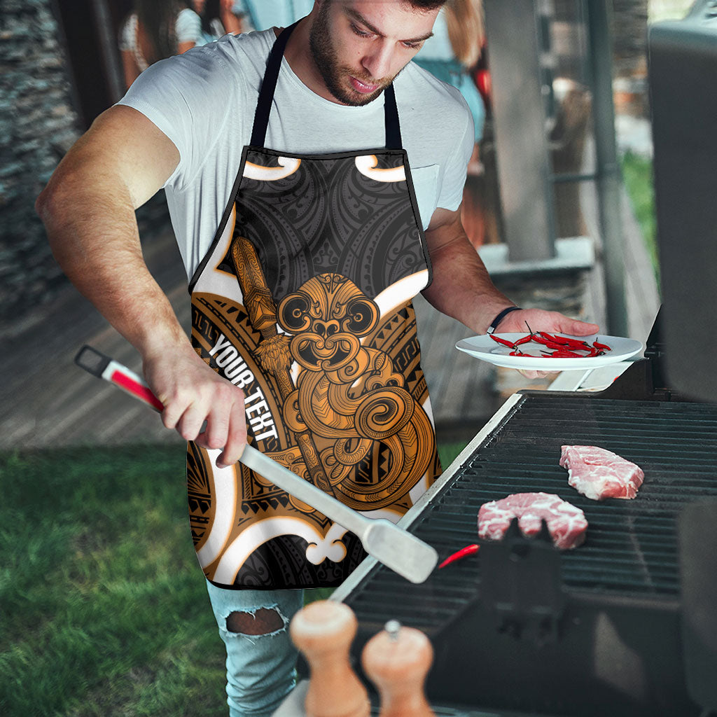 Karaka Aotearoa Atua Tumatauenga Personalised Apron Maori God Of War Tiki With Taiaha LT14 - Polynesian Pride