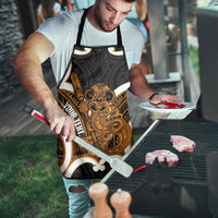 Karaka Aotearoa Atua Tumatauenga Personalised Apron Maori God Of War Tiki With Taiaha LT14 - Polynesian Pride
