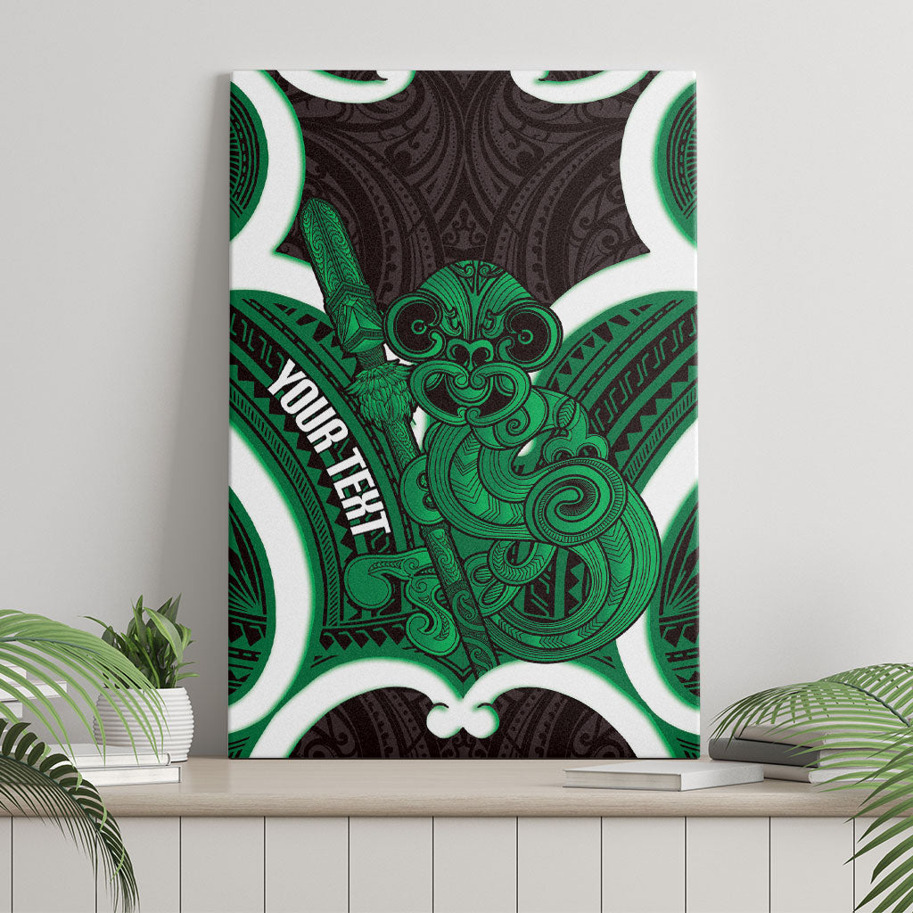 Kakariki Aotearoa Atua Tumatauenga Personalised Canvas Wall Art Maori God Of War Tiki With Taiaha LT14 - Polynesian Pride