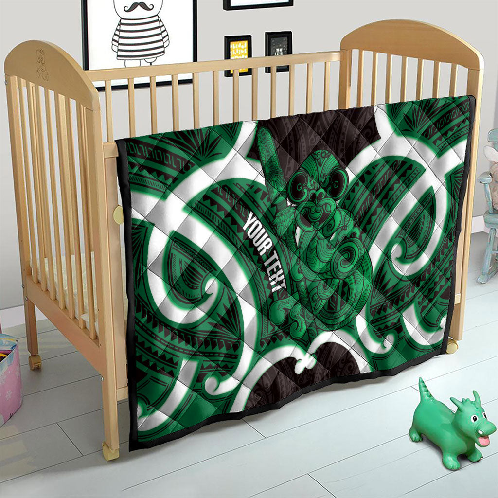 Kakariki Aotearoa Atua Tumatauenga Personalised Quilt Maori God Of War Tiki With Taiaha LT14 - Polynesian Pride