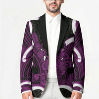 Waiporoporo Aotearoa Atua Tumatauenga Personalised Blazer Maori God Of War Tiki With Taiaha LT14 - Polynesian Pride