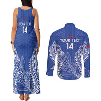 Custom Manu Samoa Rugby 2024 Couples Matching Tank Maxi Dress and Long Sleeve Button Shirt Go Champions Samoan Tattoo LT14 - Polynesian Pride