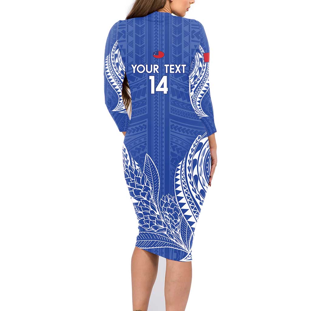 Custom Manu Samoa Rugby 2024 Family Matching Long Sleeve Bodycon Dress and Hawaiian Shirt Go Champions Samoan Tattoo LT14 - Polynesian Pride