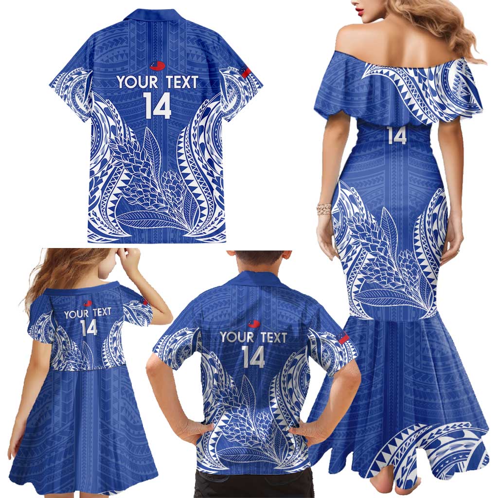 Custom Manu Samoa Rugby 2024 Family Matching Mermaid Dress and Hawaiian Shirt Go Champions Samoan Tattoo LT14 - Polynesian Pride