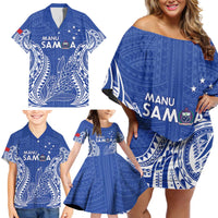 Custom Manu Samoa Rugby 2024 Family Matching Off Shoulder Short Dress and Hawaiian Shirt Go Champions Samoan Tattoo LT14 - Polynesian Pride