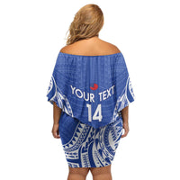 Custom Manu Samoa Rugby 2024 Family Matching Off Shoulder Short Dress and Hawaiian Shirt Go Champions Samoan Tattoo LT14 - Polynesian Pride