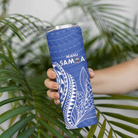 Custom Manu Samoa Rugby 2024 Skinny Tumbler Go Champions Samoan Tattoo