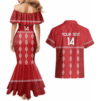 Custom Tonga Rugby 2024 Couples Matching Mermaid Dress and Hawaiian Shirt Go Champions Ikale Tahi Ngatu Pattern LT14 - Polynesian Pride