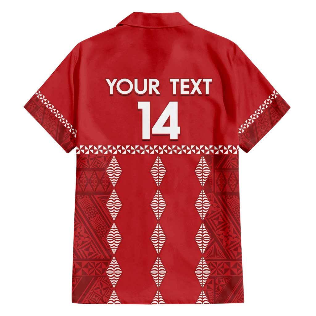 Custom Tonga Rugby 2024 Family Matching Off Shoulder Maxi Dress and Hawaiian Shirt Go Champions Ikale Tahi Ngatu Pattern LT14 - Polynesian Pride